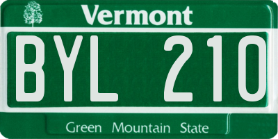 VT license plate BYL210