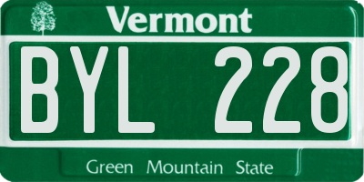 VT license plate BYL228