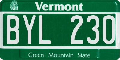 VT license plate BYL230