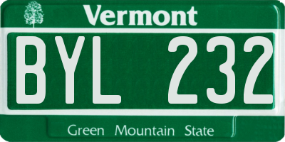 VT license plate BYL232
