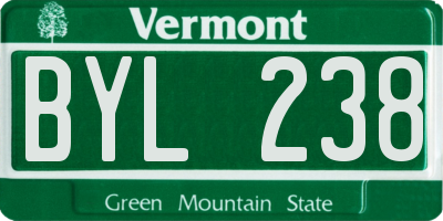VT license plate BYL238