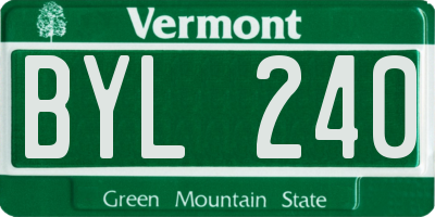 VT license plate BYL240