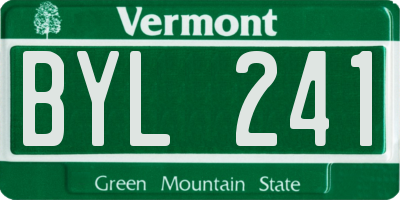 VT license plate BYL241