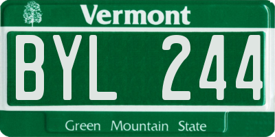 VT license plate BYL244