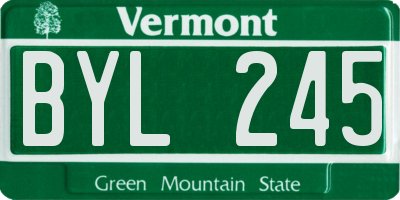 VT license plate BYL245