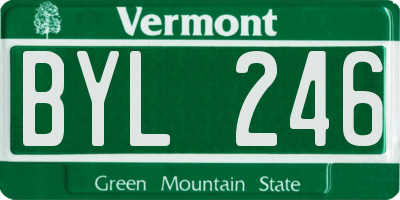 VT license plate BYL246