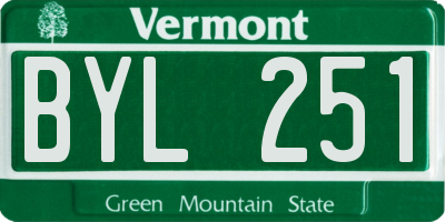 VT license plate BYL251