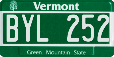 VT license plate BYL252