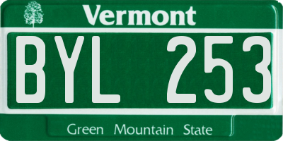 VT license plate BYL253