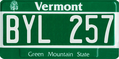 VT license plate BYL257