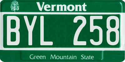 VT license plate BYL258