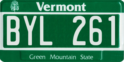 VT license plate BYL261