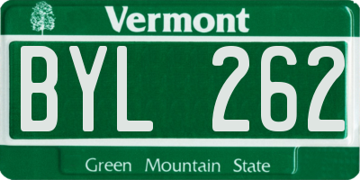 VT license plate BYL262