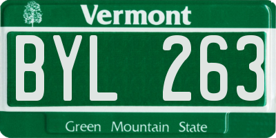 VT license plate BYL263