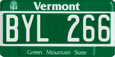 VT license plate BYL266