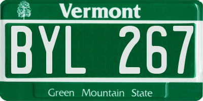 VT license plate BYL267