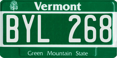 VT license plate BYL268
