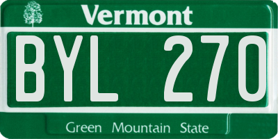 VT license plate BYL270