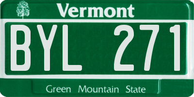 VT license plate BYL271