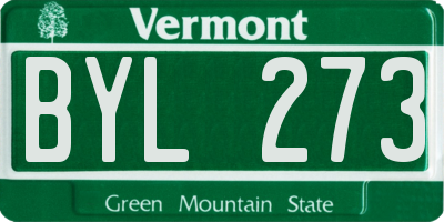 VT license plate BYL273