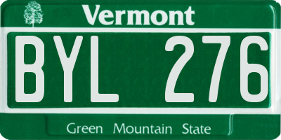 VT license plate BYL276