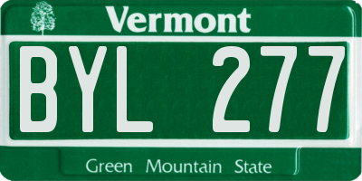 VT license plate BYL277