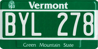 VT license plate BYL278