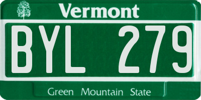 VT license plate BYL279