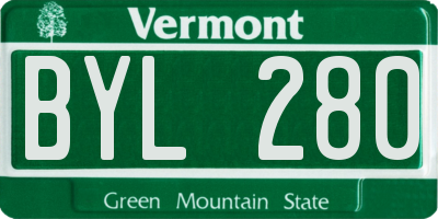 VT license plate BYL280