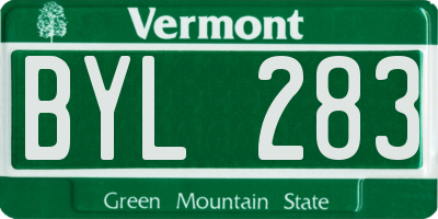 VT license plate BYL283