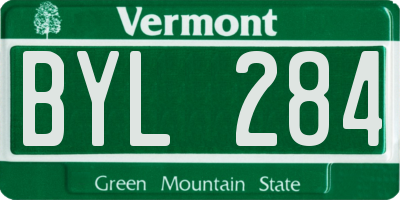 VT license plate BYL284
