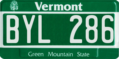 VT license plate BYL286