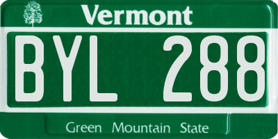 VT license plate BYL288