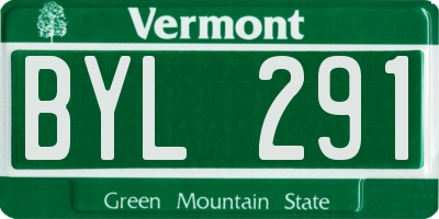 VT license plate BYL291