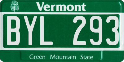 VT license plate BYL293