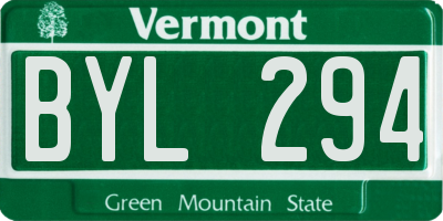 VT license plate BYL294