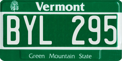 VT license plate BYL295