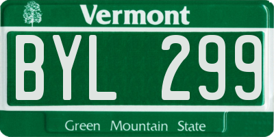 VT license plate BYL299