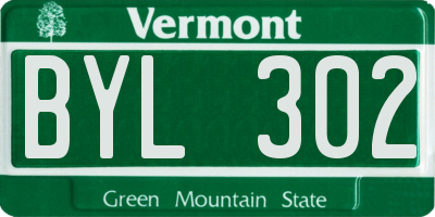 VT license plate BYL302