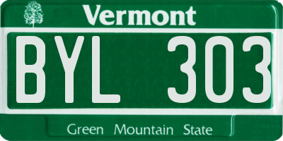 VT license plate BYL303