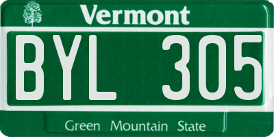 VT license plate BYL305