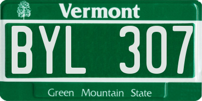 VT license plate BYL307