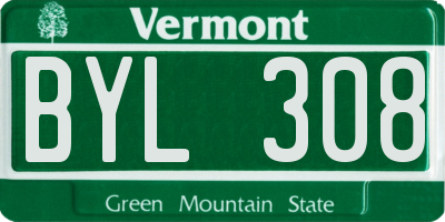 VT license plate BYL308