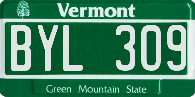 VT license plate BYL309