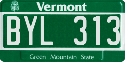 VT license plate BYL313