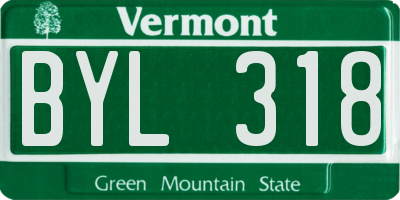 VT license plate BYL318