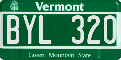 VT license plate BYL320
