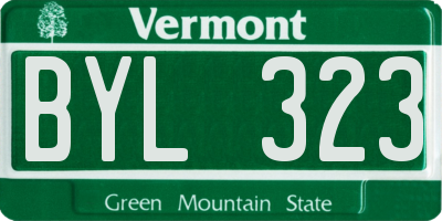 VT license plate BYL323