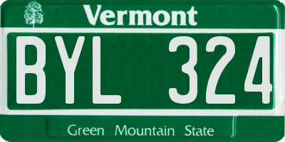 VT license plate BYL324
