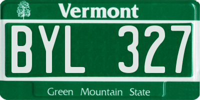 VT license plate BYL327